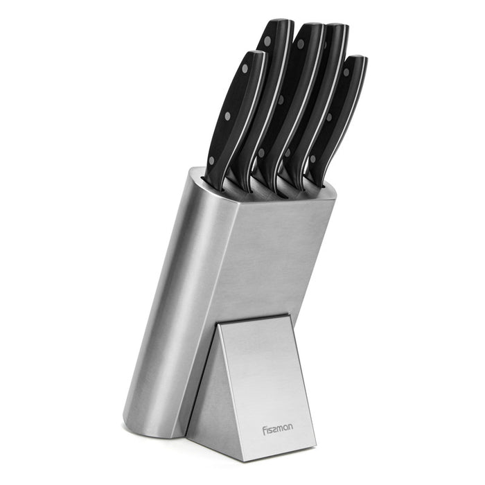 ERLING 6pcs Knife Set  with Stainless Steel Block (3Cr14 Steel)