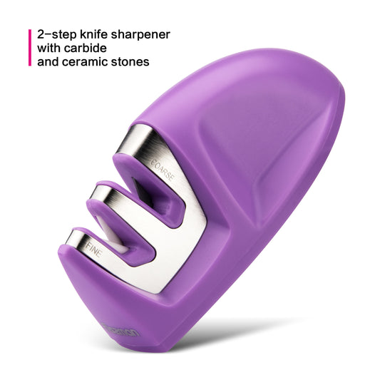 Knife Sharpener 2-Step Sharpening 10cm Purple