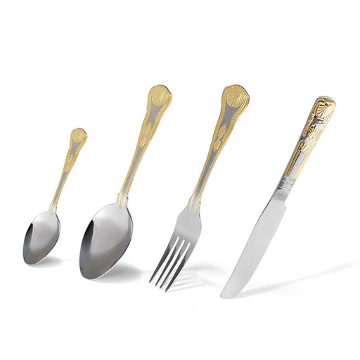 ROUSSE Golden 24 Pcs Cutlery Set (Stainless Steel)