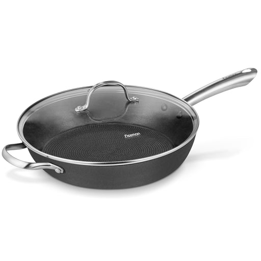 Deep frying pan MELITA 30x8 cm. with glass lid (lightweight cast iron with non-stick coating)