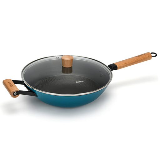Wok SEAGREEN 30x8.4cm/4L with Helper Handle and Glass Lid