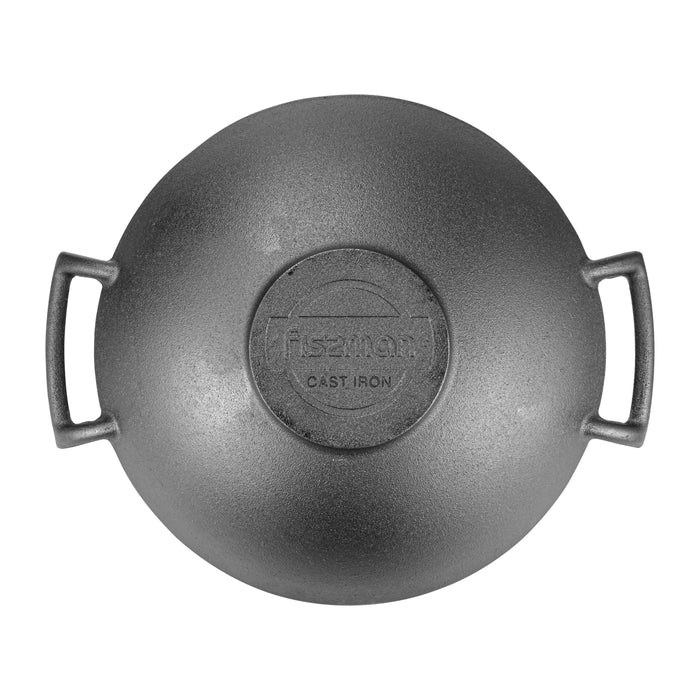 Wok 35x10.4cm  4.85 LTR with glass lid (cast iron)