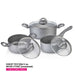 6pcs Cookware Set Moon Stone With Aluminium with Non-Stick Coating And induction Bottom