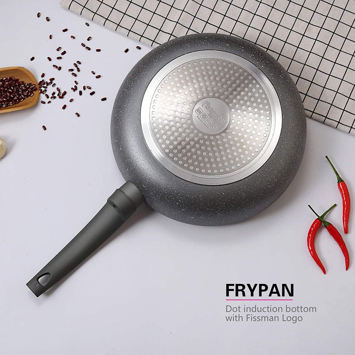 Deep Frying Pan 20x5.5cm Grey Stone Series Aluminum and NonStick Coating