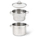 Stockpot GABRIELA 20x14.5 cm  4.5 LTR with glass lid and steamer insert (stainless steel)