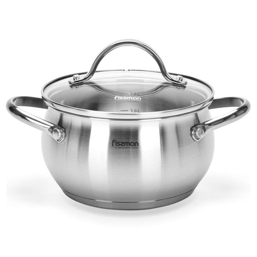 MARTINEZ StockPot 16x9cm/1.8L with Glass Lid Stainless Steel