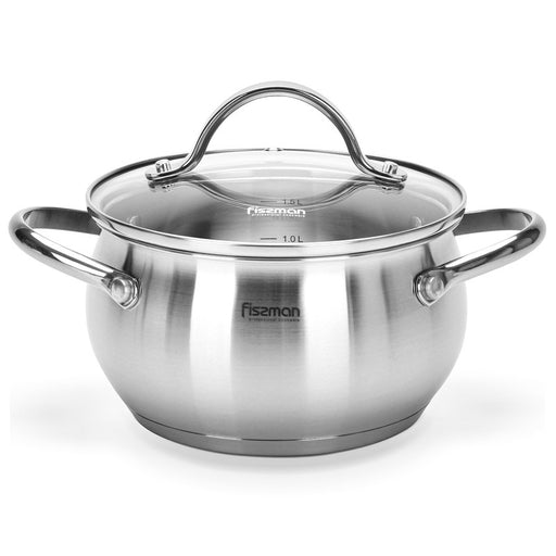 Stockpot with Glass Lid Martinez Series Satinless Steel Silver 24x13cm/5.9LTR