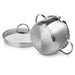 CALLISTO StockPot  24x11.5cm/5.0L with Glass Lid Pouring Lip andLid Strainer Stainless Steel