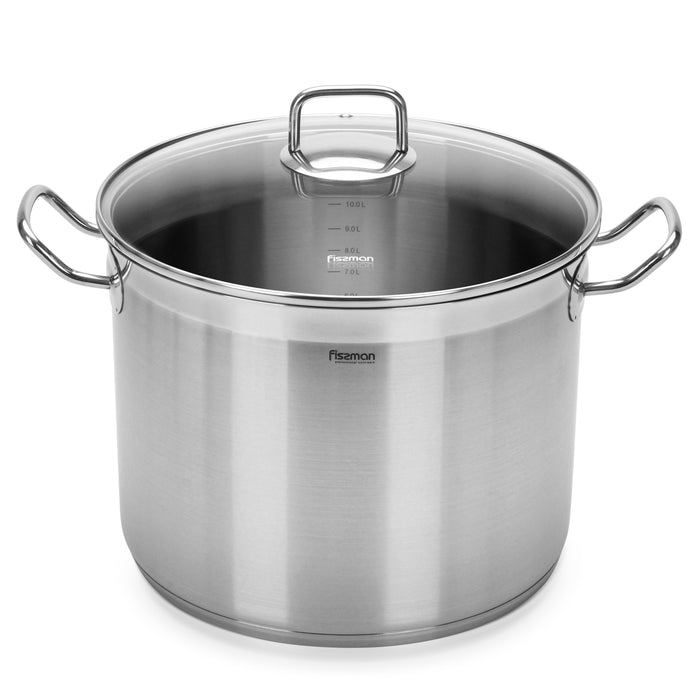 Stockpot TAHARA 28x215 cm  13.2 LTR with glass lid (stainless steel)
