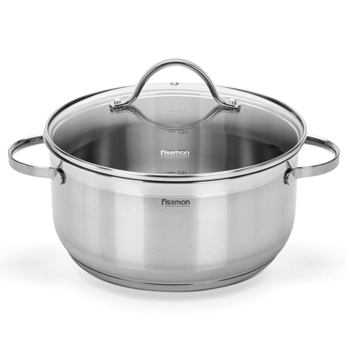 Stockpot LUMINOSA 24cm/5.1 LTR with Glass Lid (Stainless Steel)