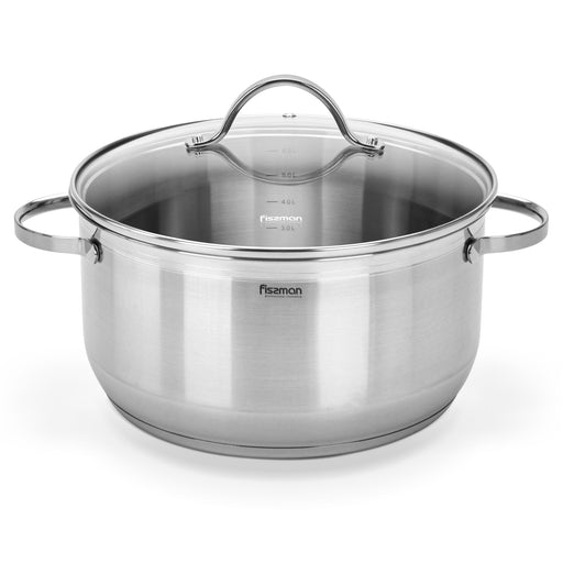 Stockpot LUMINOSA 26x13.5 cm  7.1 LTR with glass lid (stainless steel)