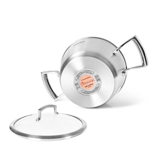 Stockpot  MILLENIUM 24x14 cm  5.6 LTR with glass lid (stainless steel)