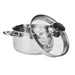 Stockpot ELEGANCE 24x12.5 cm  5.6  LTR with glass lid. pouring lip and lid strainer (stainless steel)