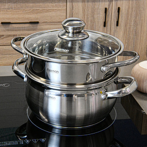 Stockpot PRIME 18x10.5 cm  2.7 LTR with glass lid (stainless steel)