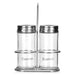 Set of 2 Bottles Glass Condiments with Stand Organizer