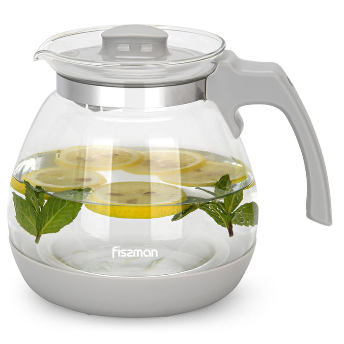 Glass Pitcher, Jug Removable Lid And Convenient Plastic Handle, Leakproof 1700ml