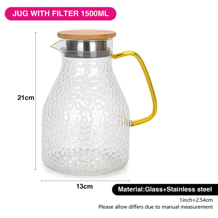 Jug 1500ml With Filter (Borosilicate Glass)