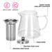Tea Pot 950ml With Stainless Steel Filter (Borosilicate Glass) 6479