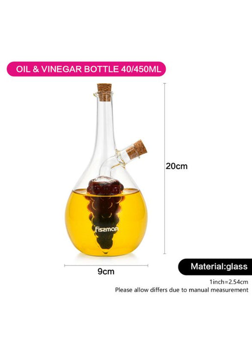 Oil & Vinegar Bottle 40/450ml 2-In-1 (Borosilicate Glass)