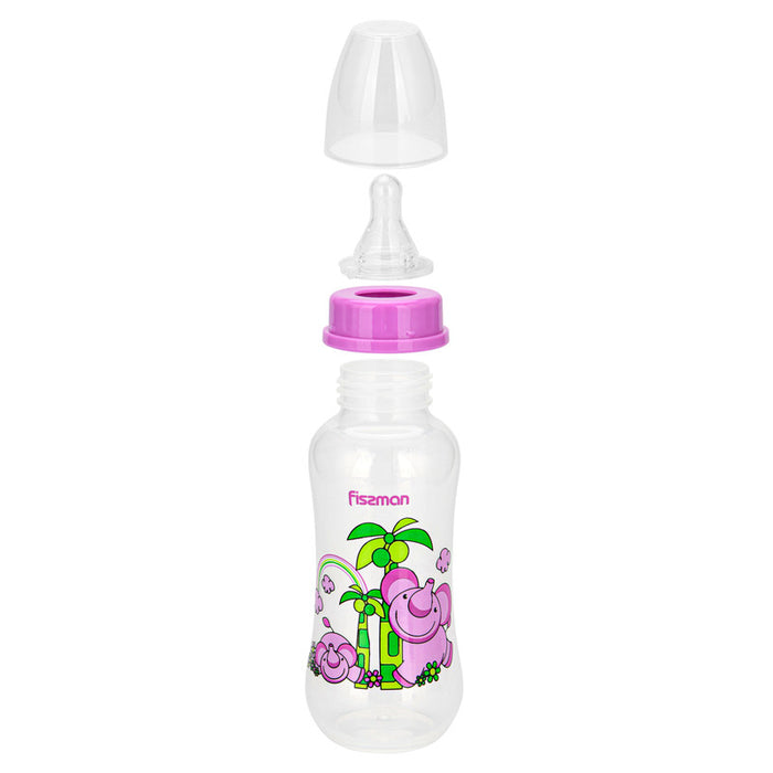 Food Grade Plastic Baby Feeding Bottle 300ml Pink