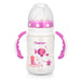 Feeding Baby Bottle Food Grade Plastic with Handles 240ml Pink