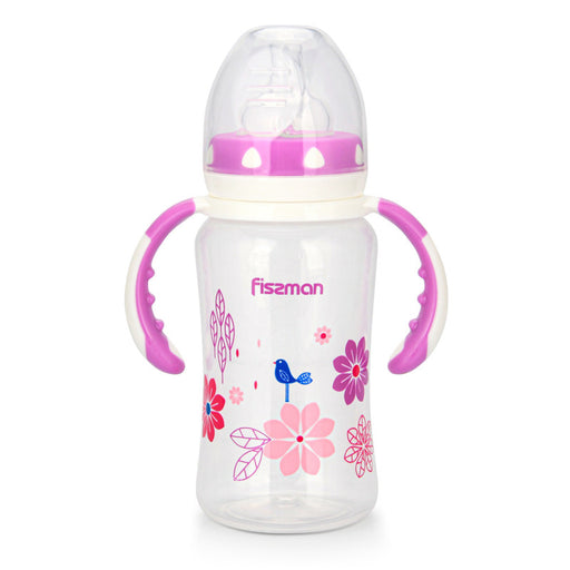 Food Grade Plastic Feeding Bottle with Wide Neck and Handles 300ml