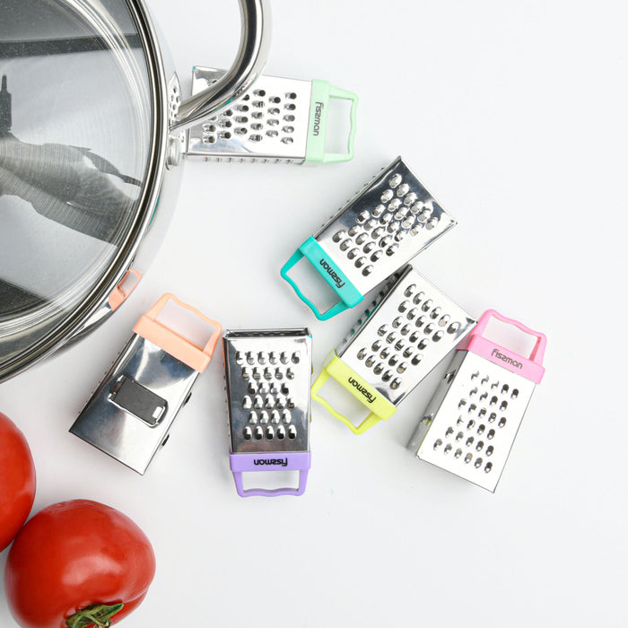 3 Inch 4-Sided MINI Grater (Stainless Steel) Blue
