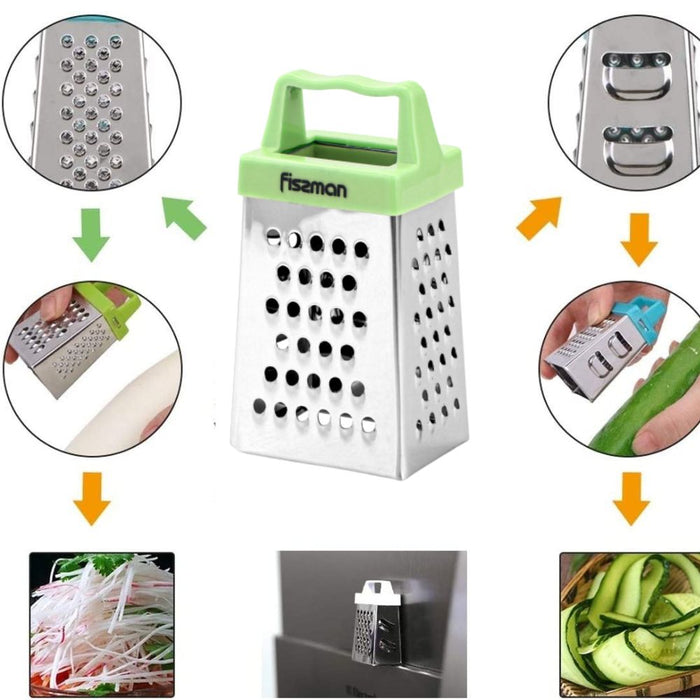 3 Inch 4-Sided MINI Grater (Stainless Steel) Green