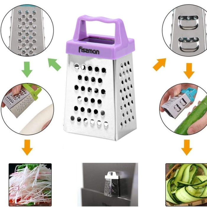 3 Inch 4-Sided MINI Grater (Stainless Steel) Purple
