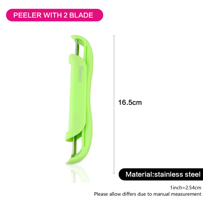 P-peeler with two blades 15 cm (stainless steel) Green