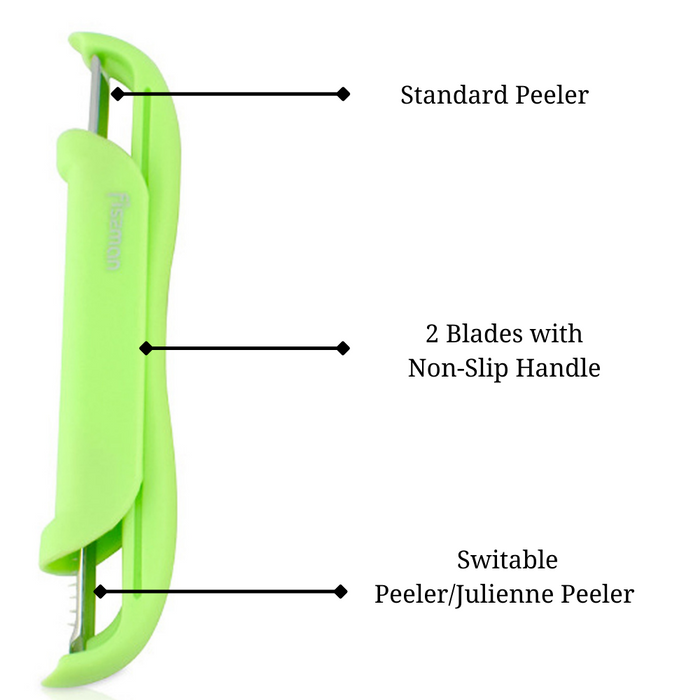 P-peeler with two blades 15 cm (stainless steel) Green