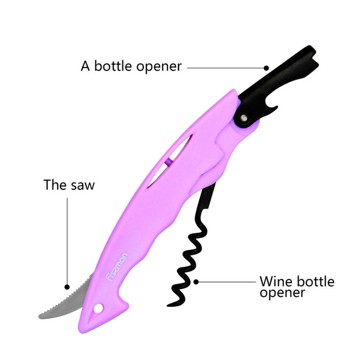 Waiters Corkscrew/Wine Corkscrew Stainless Steel Purple - Wine Opener