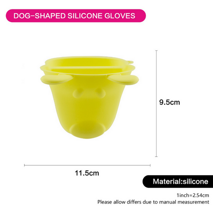 Silicone Pot Holder with Puppy Head Shape Set of 2 Yellow