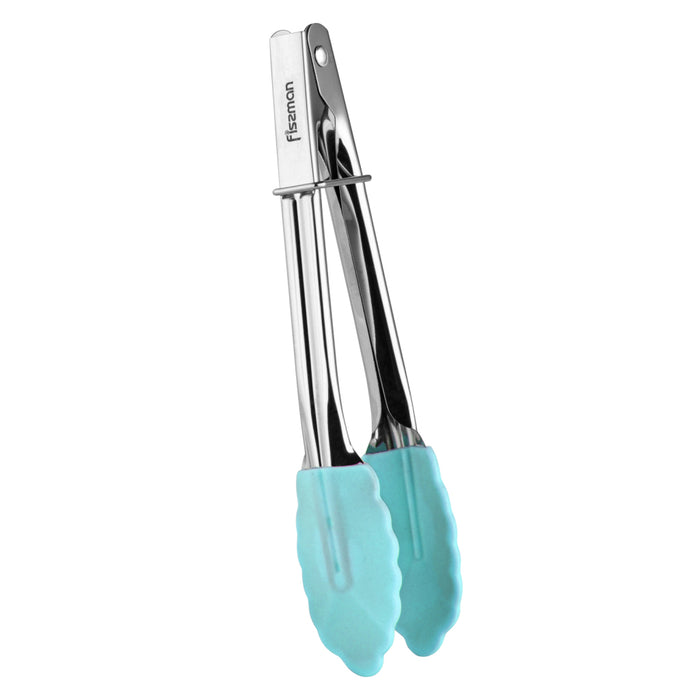 Tongs 17 cm (stainless steel silicone) Blue