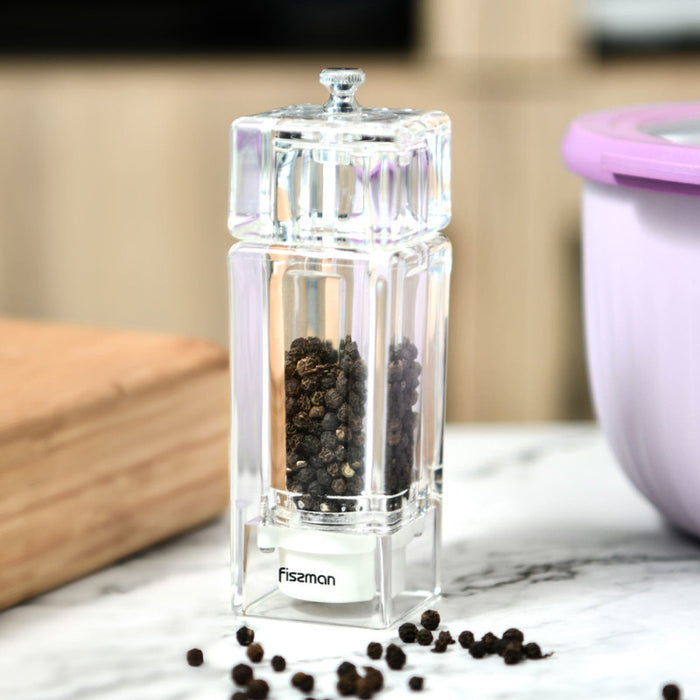 Square Salt & pepper mill 135x4 cm (acrylic body with ceramic grinder)