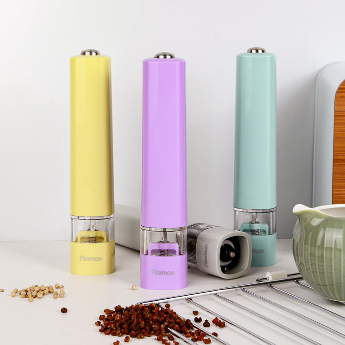 Electric Salt & Pepper Mill 20 cm Yellow