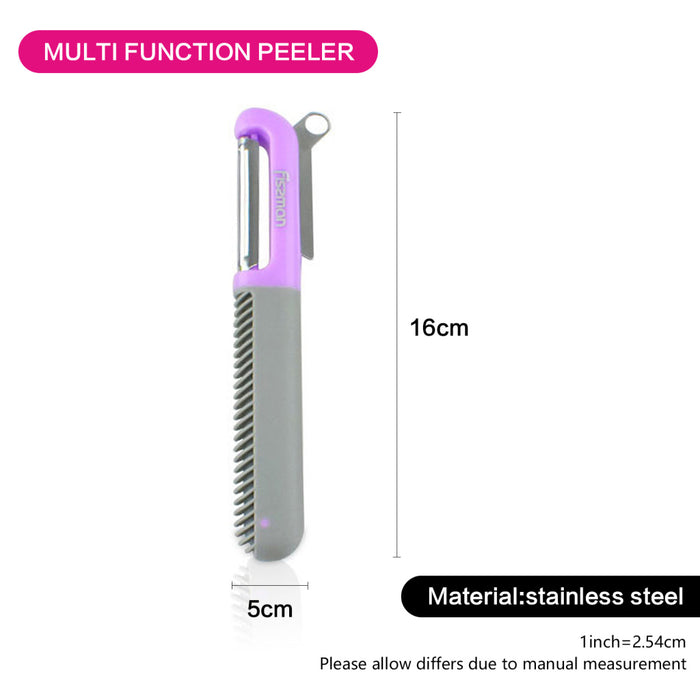 Peeler Kitchen Knife P Shape Purple/Grey 16x5cm