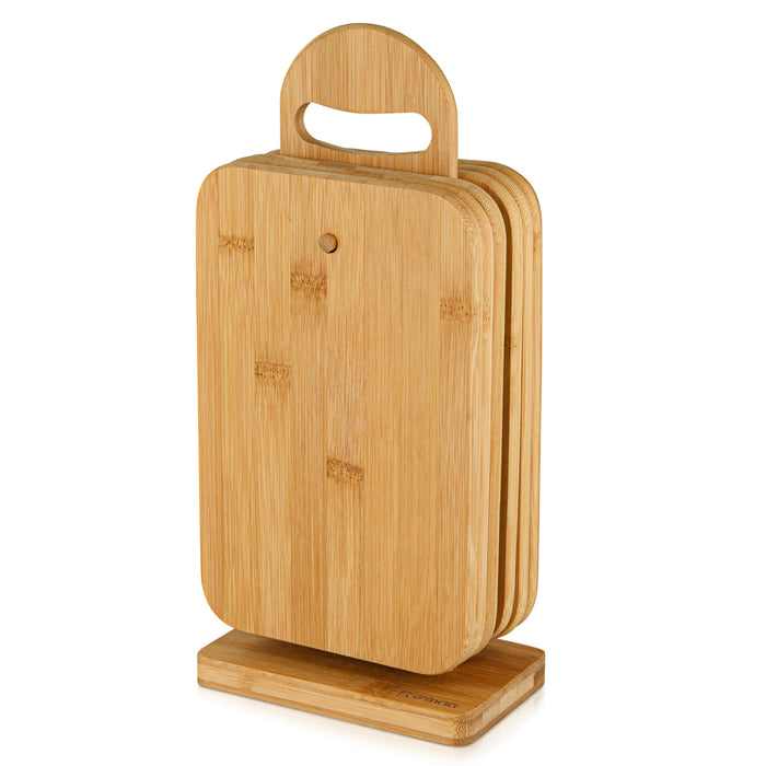 Set of 6 cutting boards 23x15x1 cm with a stand (Bamboo)