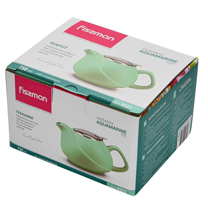 Teapot 750 ml with a metal strainer AQUAMARINE (ceramic)
