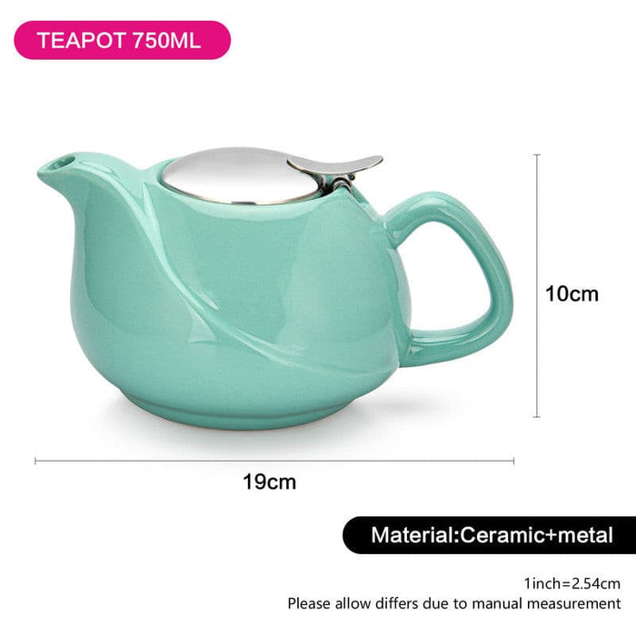 Teapot 750 ml with a metal strainer AQUAMARINE (ceramic) shop online at FISSMAN.