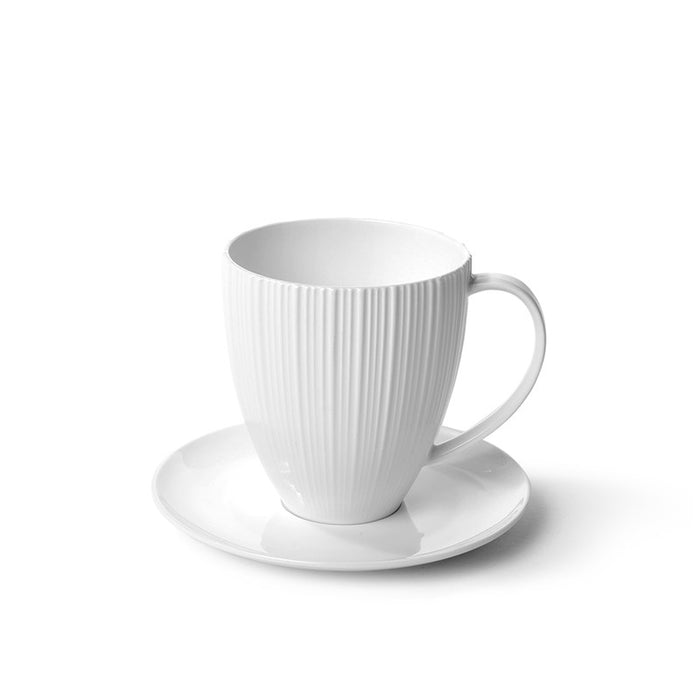 Mug And Saucer ELEGANCE WHITE 400ml (Porcelain)