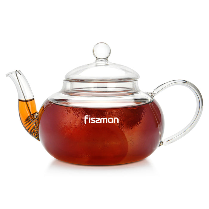 Glass Tea Pot 600ml with Heat Resistant Pot with Removable Steel Infuser and Lid