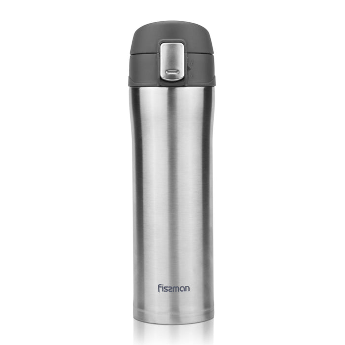 Vacuum Bottle 420ml Stainless Steel Double Wall Thermos Grey
