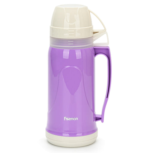 Vacuum Flask with Glass Liner Purple 1000ml