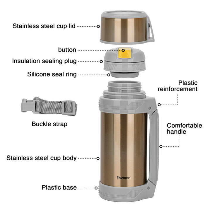 Double Wall Vacuum Bottle 800ml  (Stainless Steel)