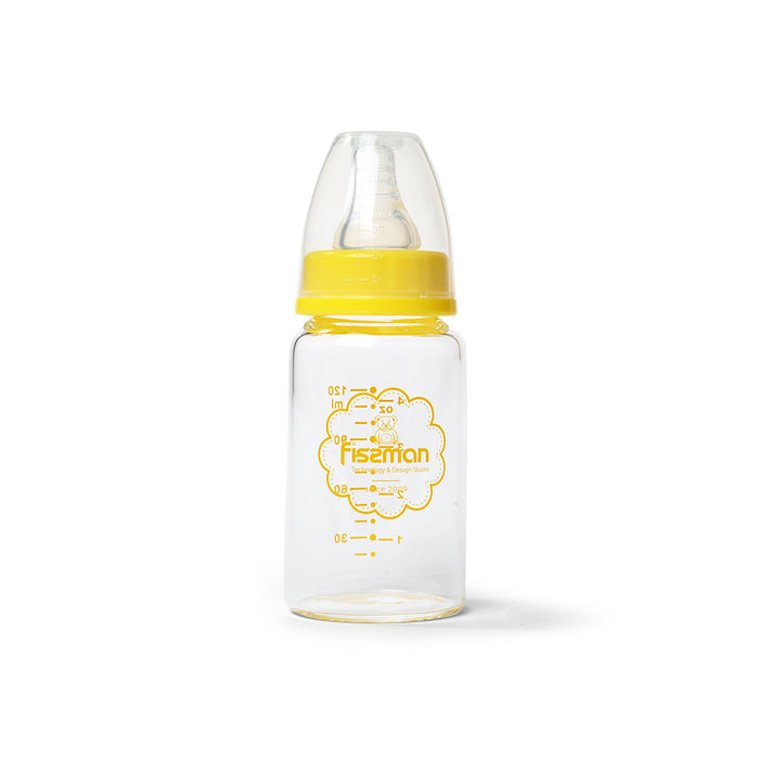 Yellow Feeding bottle 120 ml (borosilicate glass)
