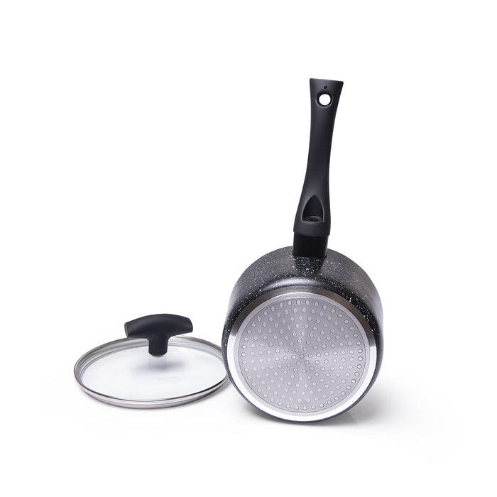 Induction Sauce Pan with glass lid FIORE 16x8.5 cm  1.45 LTR
