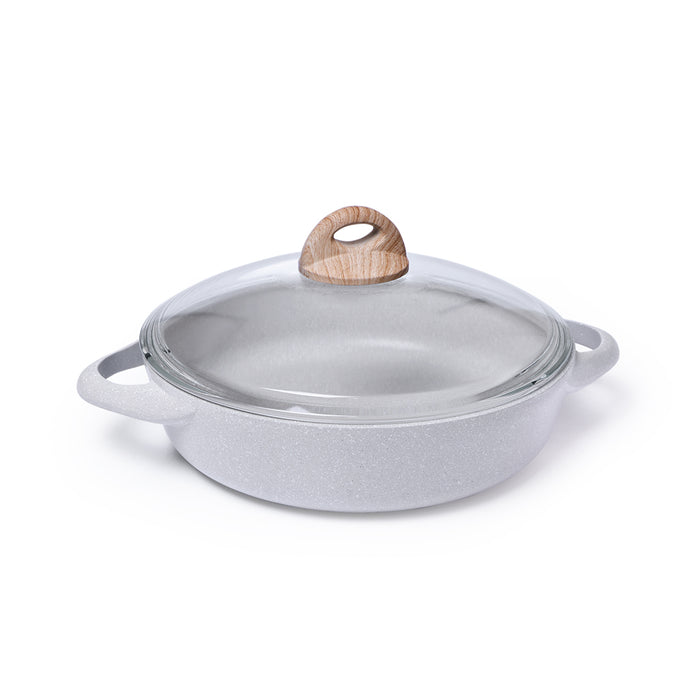 Induction Shallow pot BORNEO 28x7.2 cm  3.6 LTR with glass lid