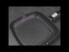 Grill Pan 24x4cm With Detachable Handle  Rebusto Series Platinum Coated Non Stick Black